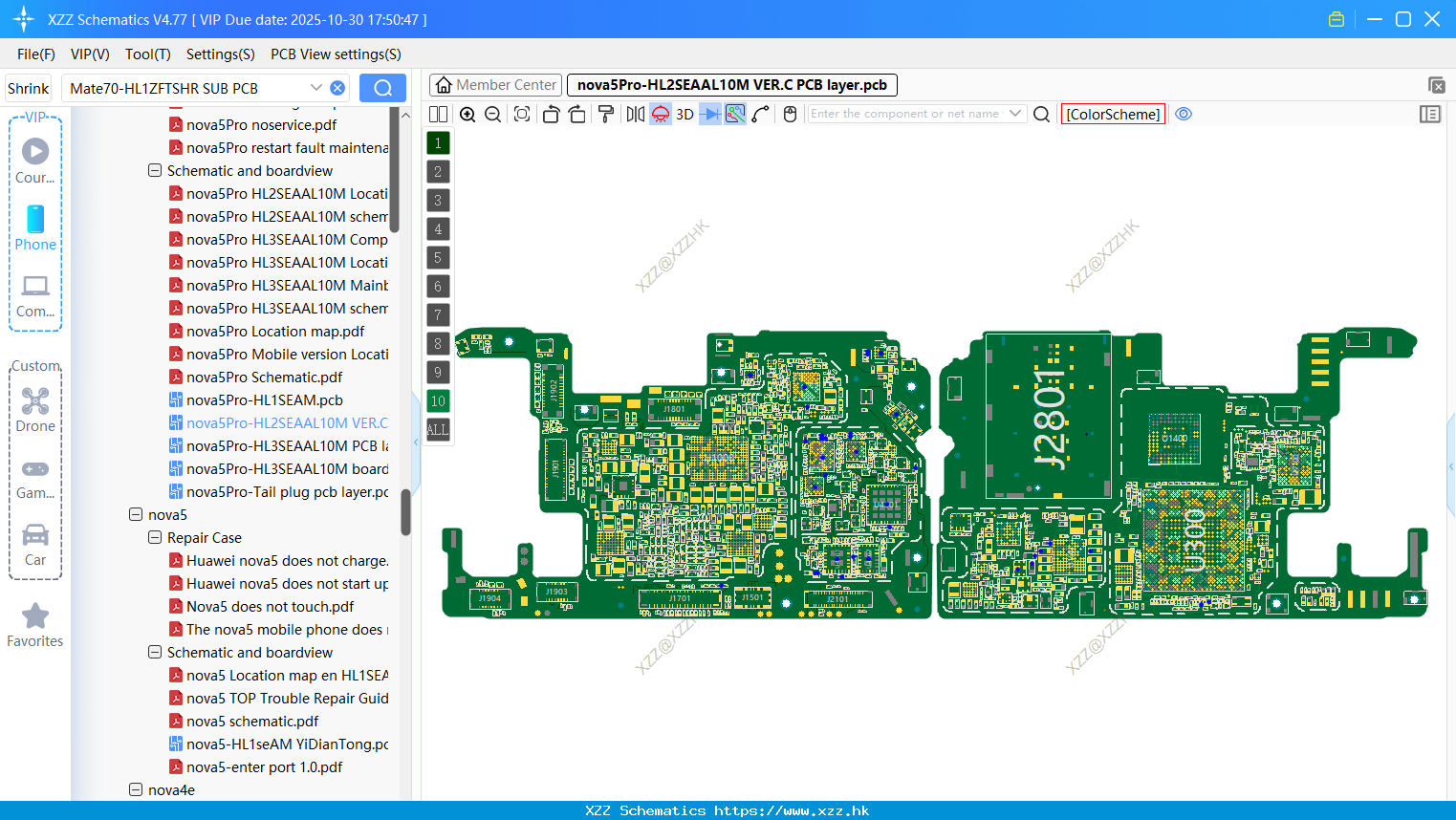 Huawei Nova5Pro-HL2SEAAL10M VER.C PCB Layer